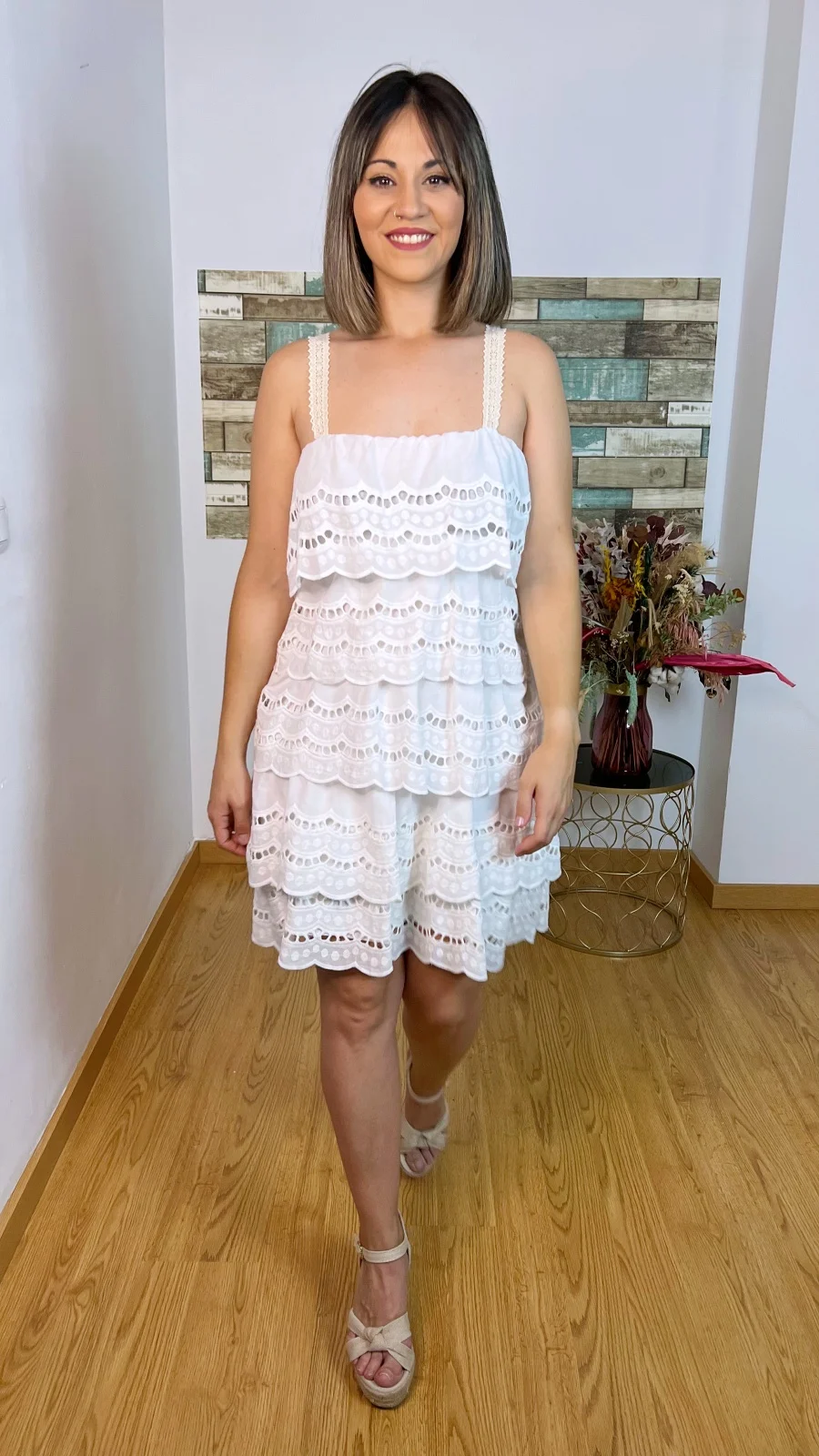 Vestido Volantes Blanco